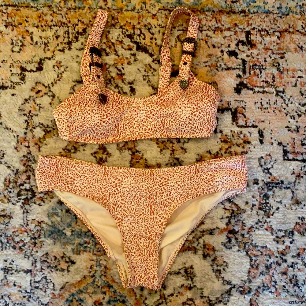 Target bathing suit! Burnt orange/rust and white